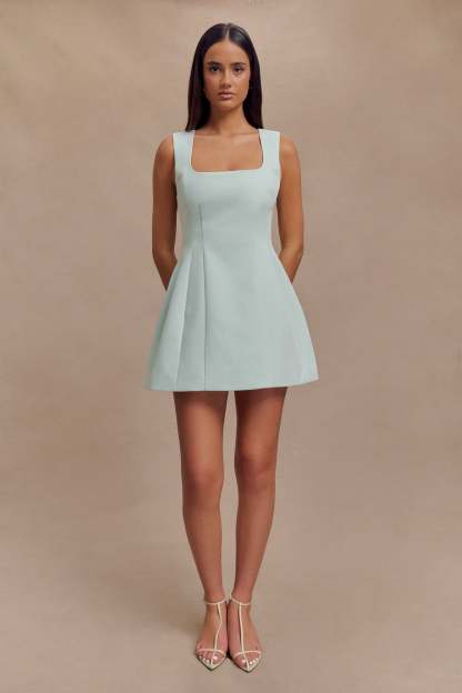 Lysandre Crepe Mini Dress - Ice Blue-My Chic Way.All Rights Reserved