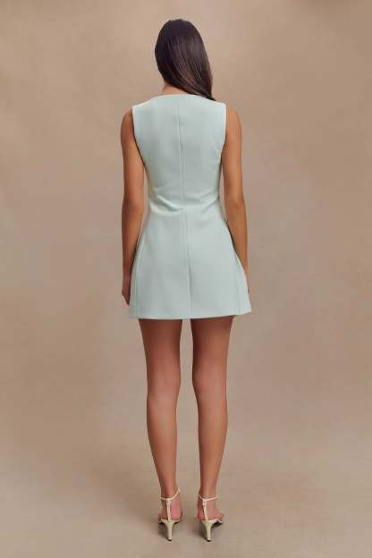 Lysandre Crepe Mini Dress - Ice Blue-My Chic Way.All Rights Reserved