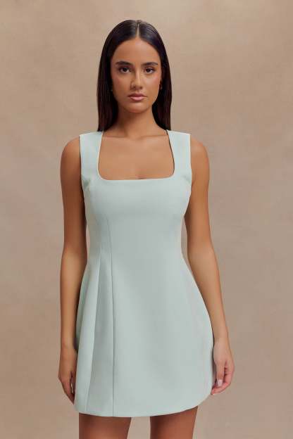 Lysandre Crepe Mini Dress - Ice Blue-My Chic Way.All Rights Reserved