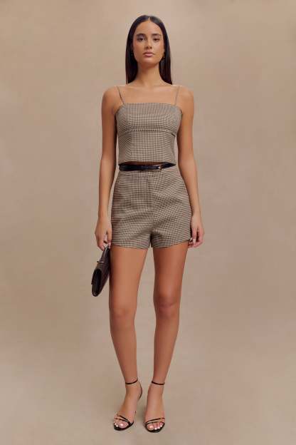 Radley Tailored Short - Tan Check-My Chic Way.All Rights Reserved