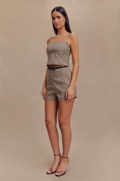 Radley Tailored Short - Tan Check-My Chic Way.All Rights Reserved