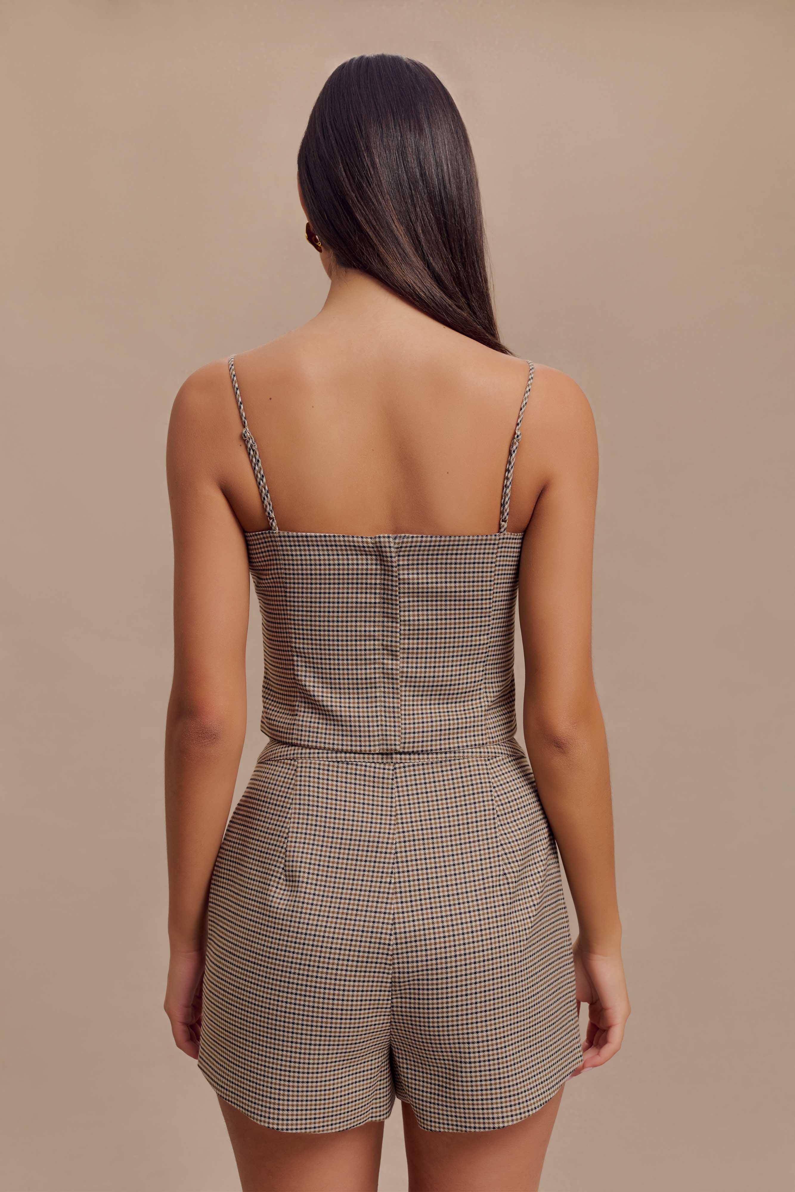 Radley Tailored Short - Tan Check-My Chic Way.All Rights Reserved