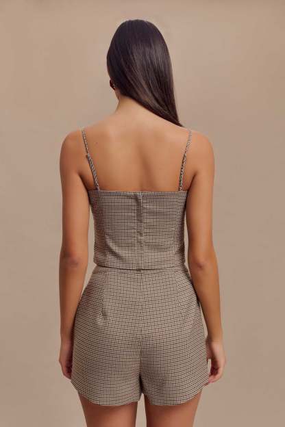 Radley Tailored Short - Tan Check-My Chic Way.All Rights Reserved
