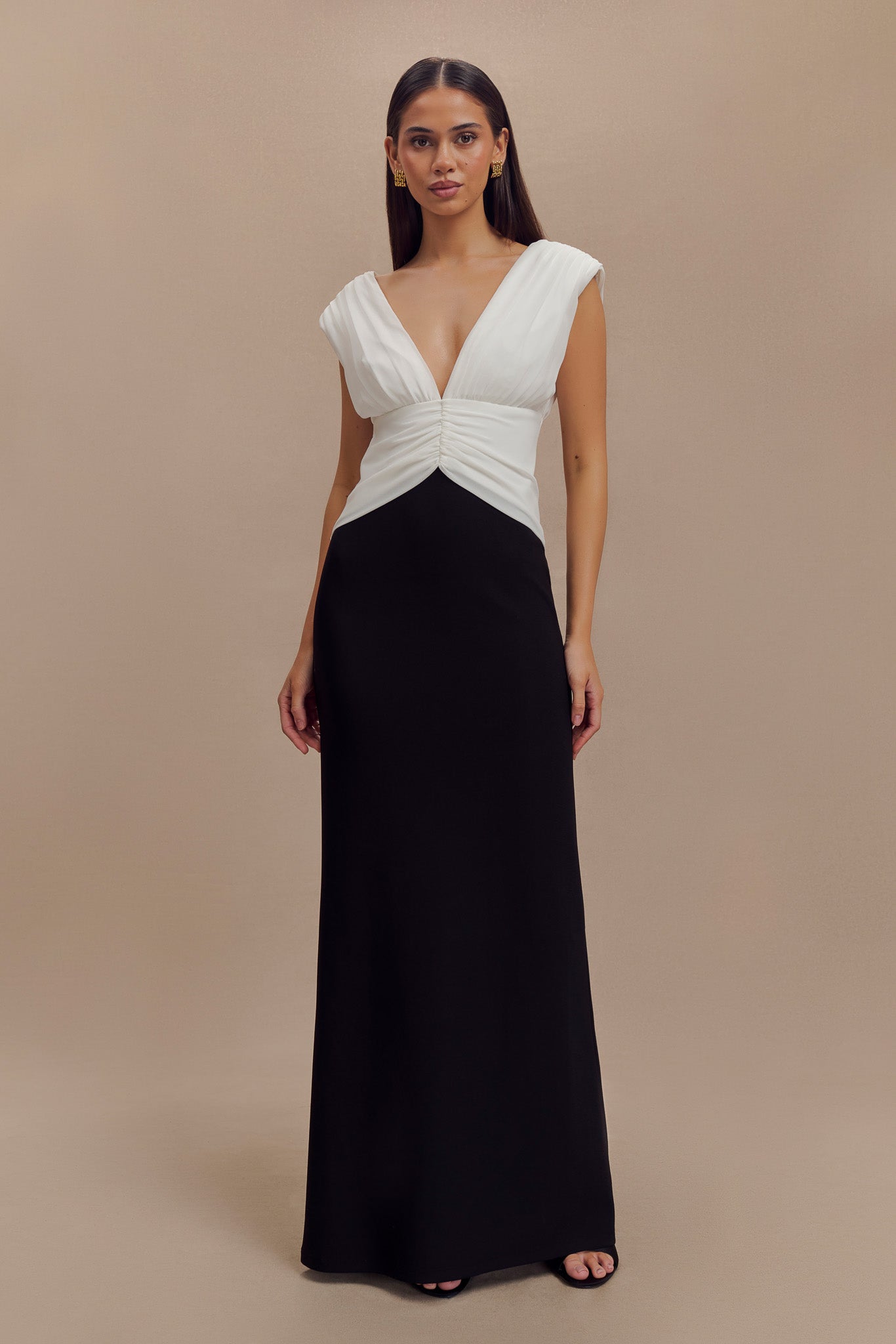 Monique Contrast Maxi Dress - Black-My Chic Way.All Rights Reserved