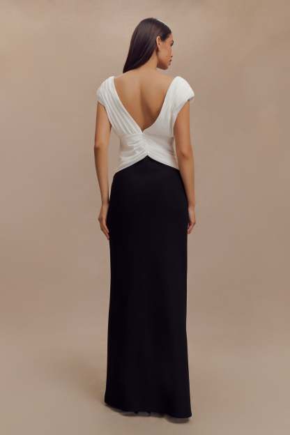 Monique Contrast Maxi Dress - Black-My Chic Way.All Rights Reserved