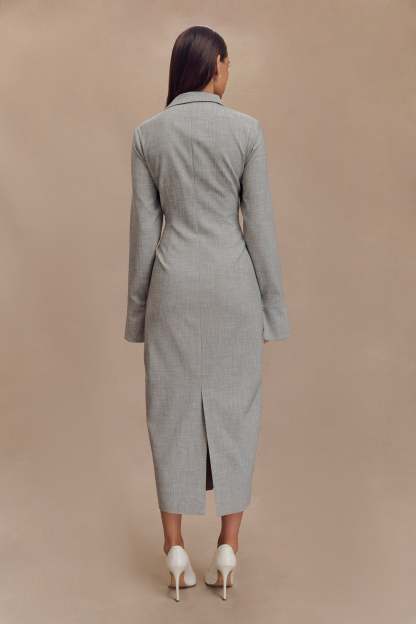 Dorian Fitted Shirt Midi Dress - Charcoal Marle-My Chic Way.All Rights Reserved