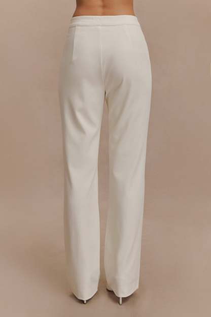 Allanah Straight Leg Pant - Ivory-My Chic Way.All Rights Reserved