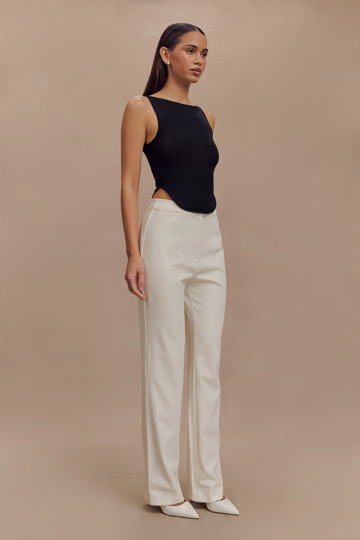 Allanah Straight Leg Pant - Ivory-My Chic Way.All Rights Reserved