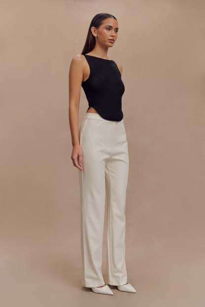 Allanah Straight Leg Pant - Ivory-My Chic Way.All Rights Reserved