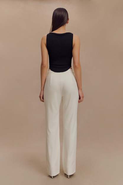 Allanah Straight Leg Pant - Ivory-My Chic Way.All Rights Reserved
