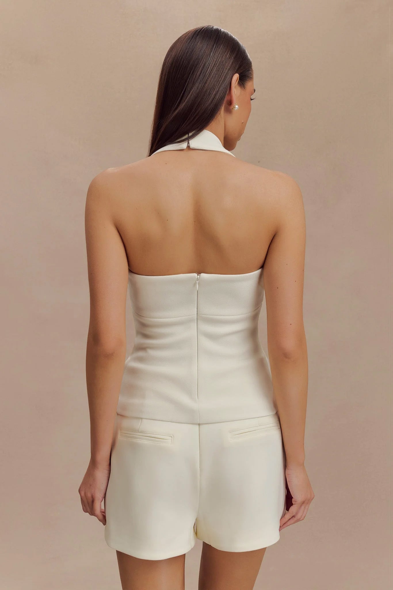 Amelita Suiting Halter Top - Ivory-My Chic Way.All Rights Reserved