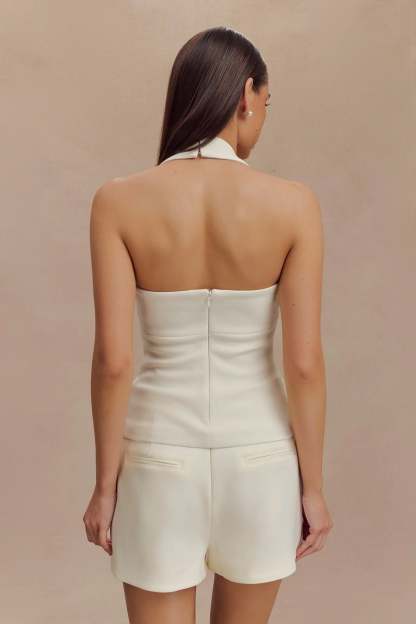 Amelita Suiting Halter Top - Ivory-My Chic Way.All Rights Reserved