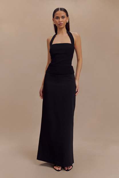 Amelita Suiting Halter Top - Black-My Chic Way.All Rights Reserved