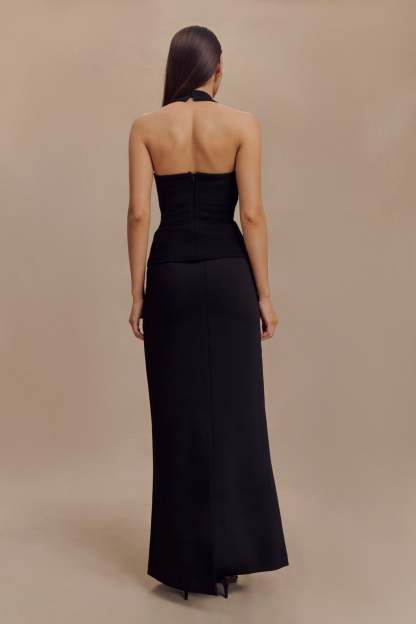Amelita Suiting Halter Top - Black-My Chic Way.All Rights Reserved