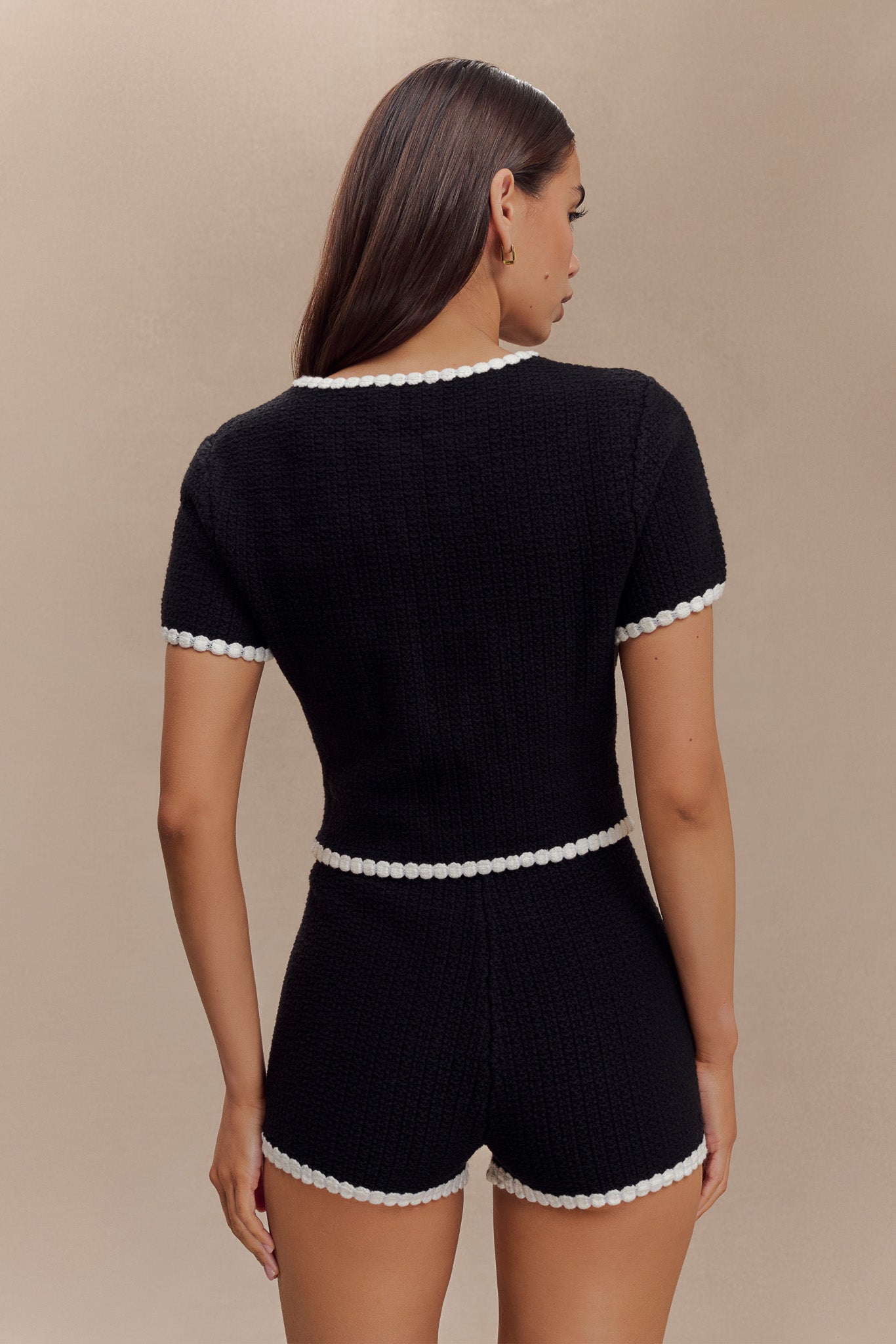 Saffron Contrast Knit Top - Black/White-My Chic Way.All Rights Reserved