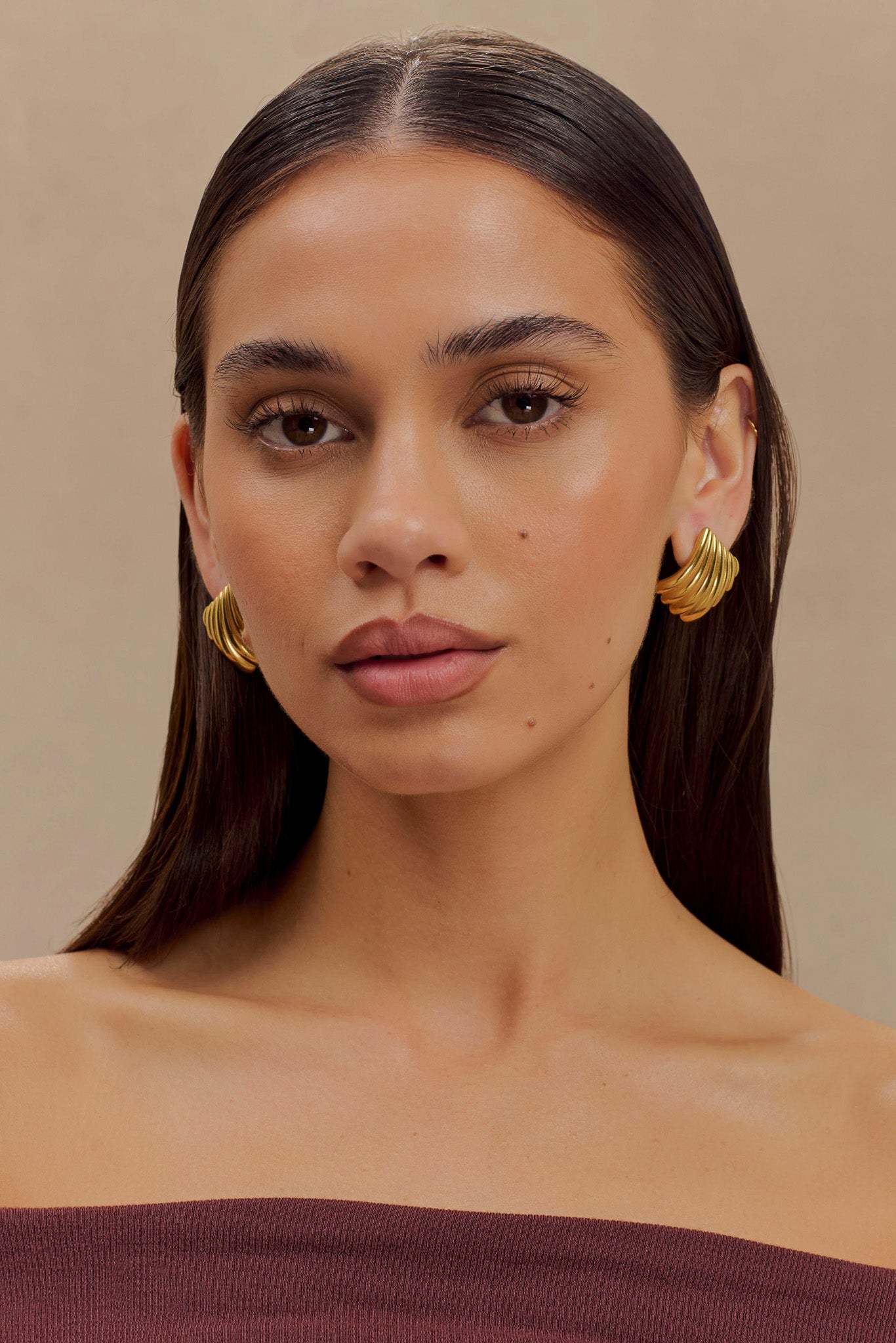 Olympia Textured Square Earrings - Gold-My Chic Way.All Rights Reserved