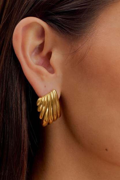 Olympia Textured Square Earrings - Gold-My Chic Way.All Rights Reserved