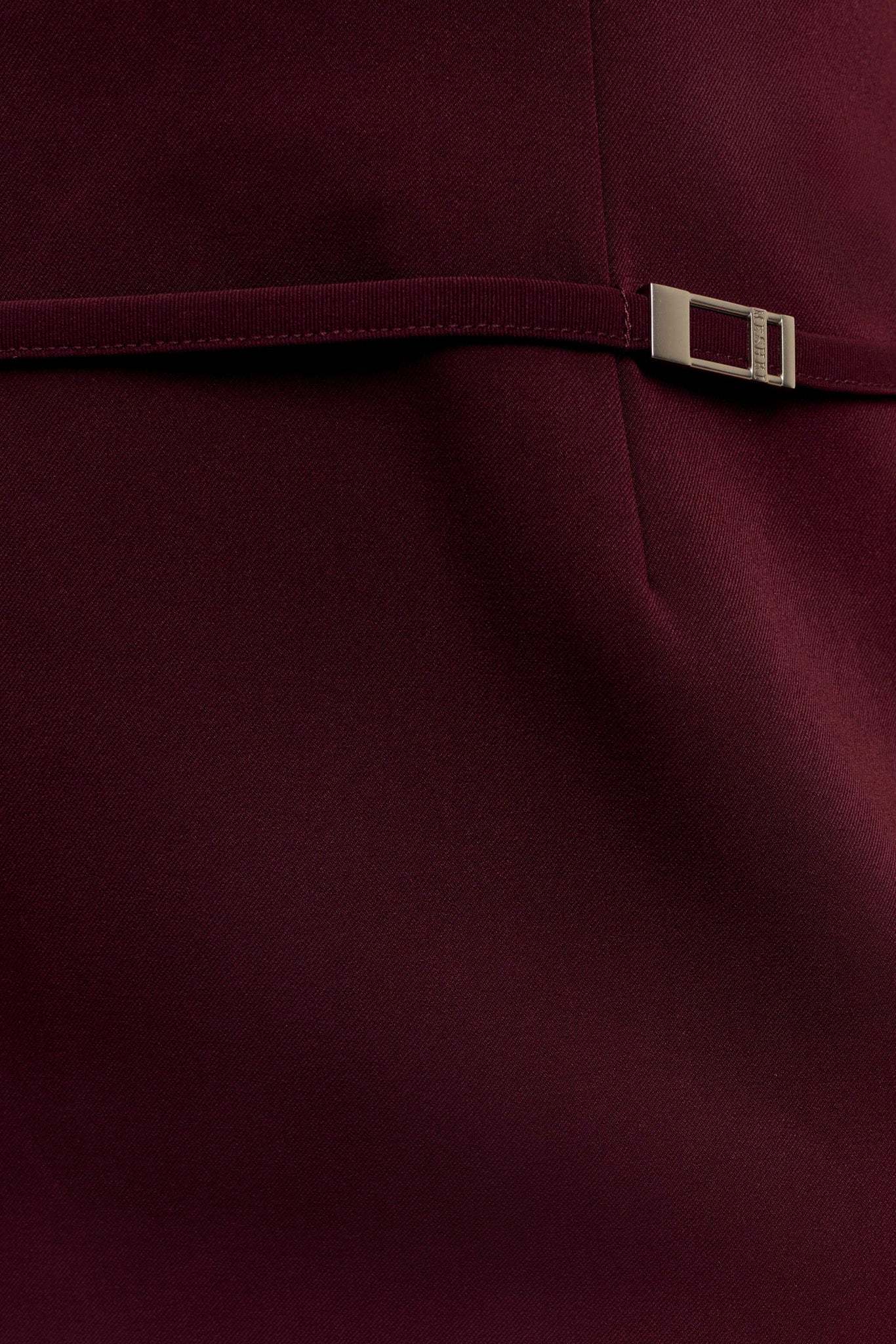 Posie Suiting Belted Mini Dress - Mahogany-My Chic Way.All Rights Reserved