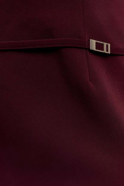 Posie Suiting Belted Mini Dress - Mahogany-My Chic Way.All Rights Reserved