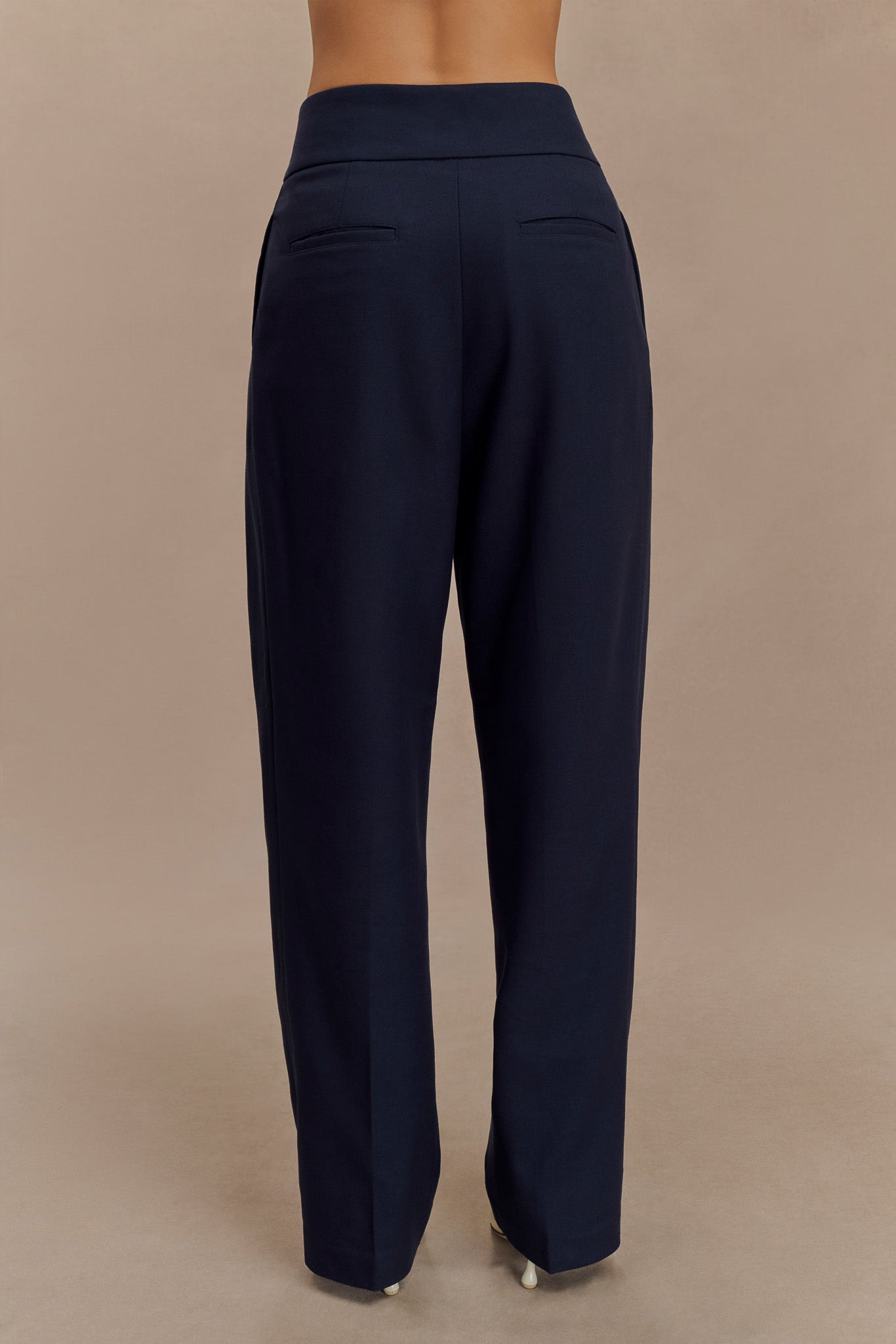 Penelope Pleated High Waisted Pants - Dark Navy-My Chic Way.All Rights Reserved
