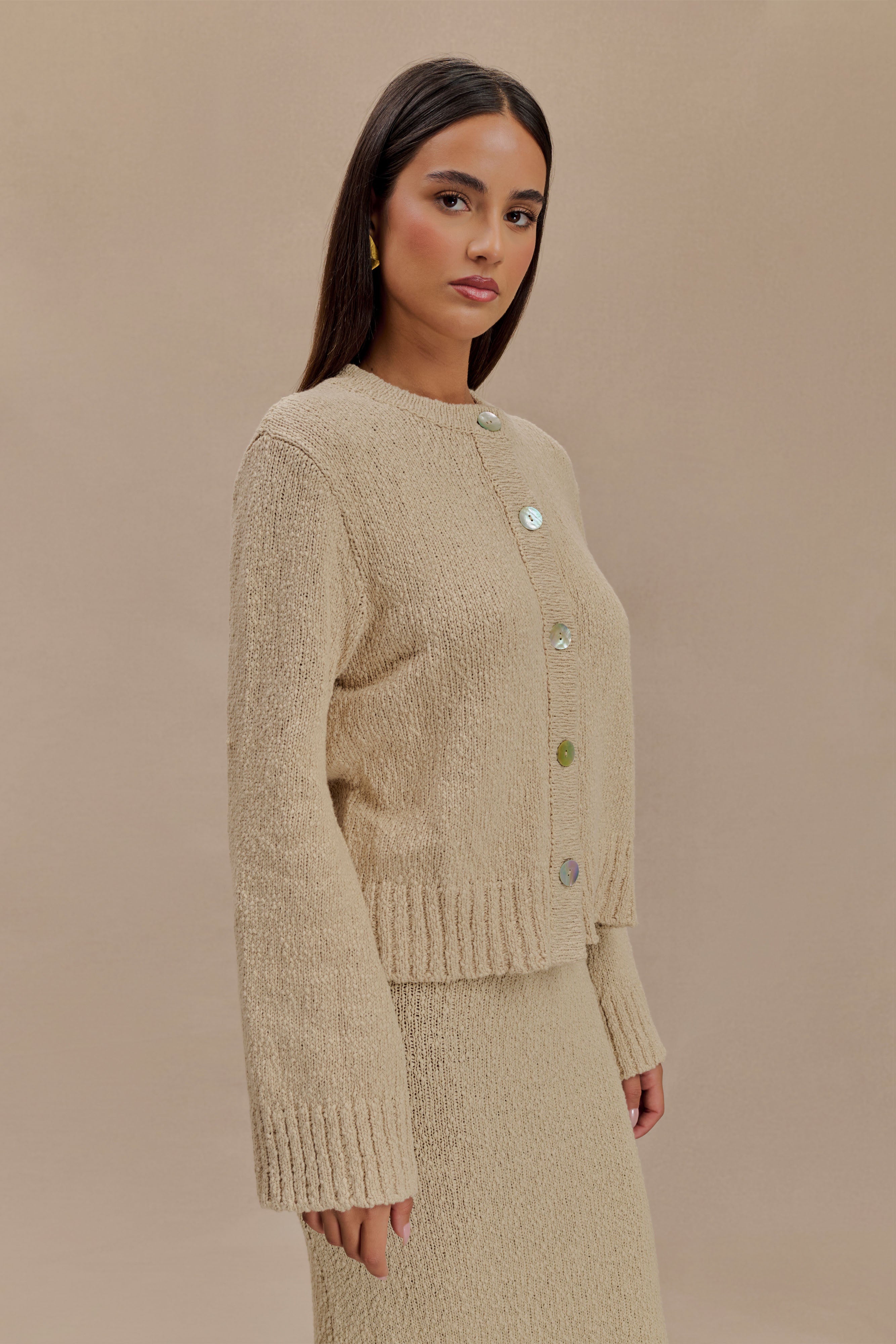Moira Oversized Boucle Cardigan - Wheat-My Chic Way.All Rights Reserved