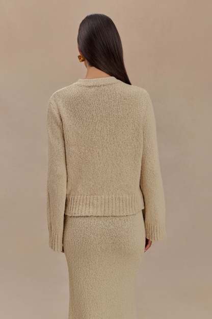 Moira Oversized Boucle Cardigan - Wheat-My Chic Way.All Rights Reserved