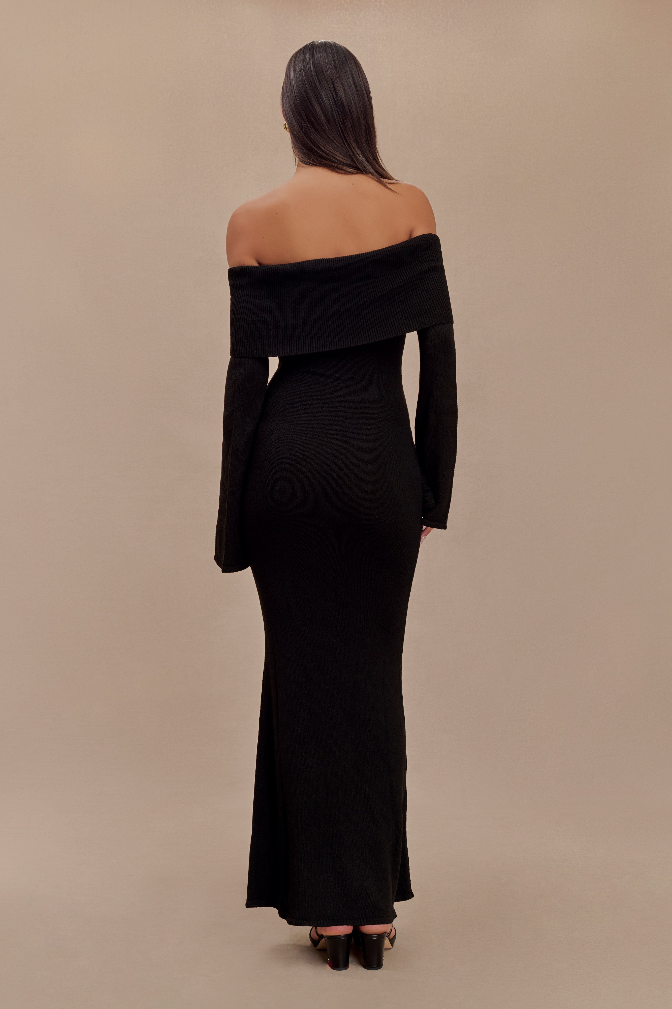 Cameron Off Shoulder Tie Maxi Dress - Black-My Chic Way.All Rights Reserved