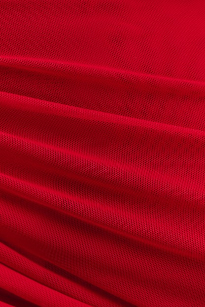 Everly Sheer Mesh Off Shoulder Top - Ruby-My Chic Way.All Rights Reserved