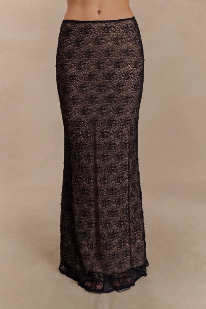 Robyn Sheer Lace Maxi Skirt - Black-My Chic Way.All Rights Reserved
