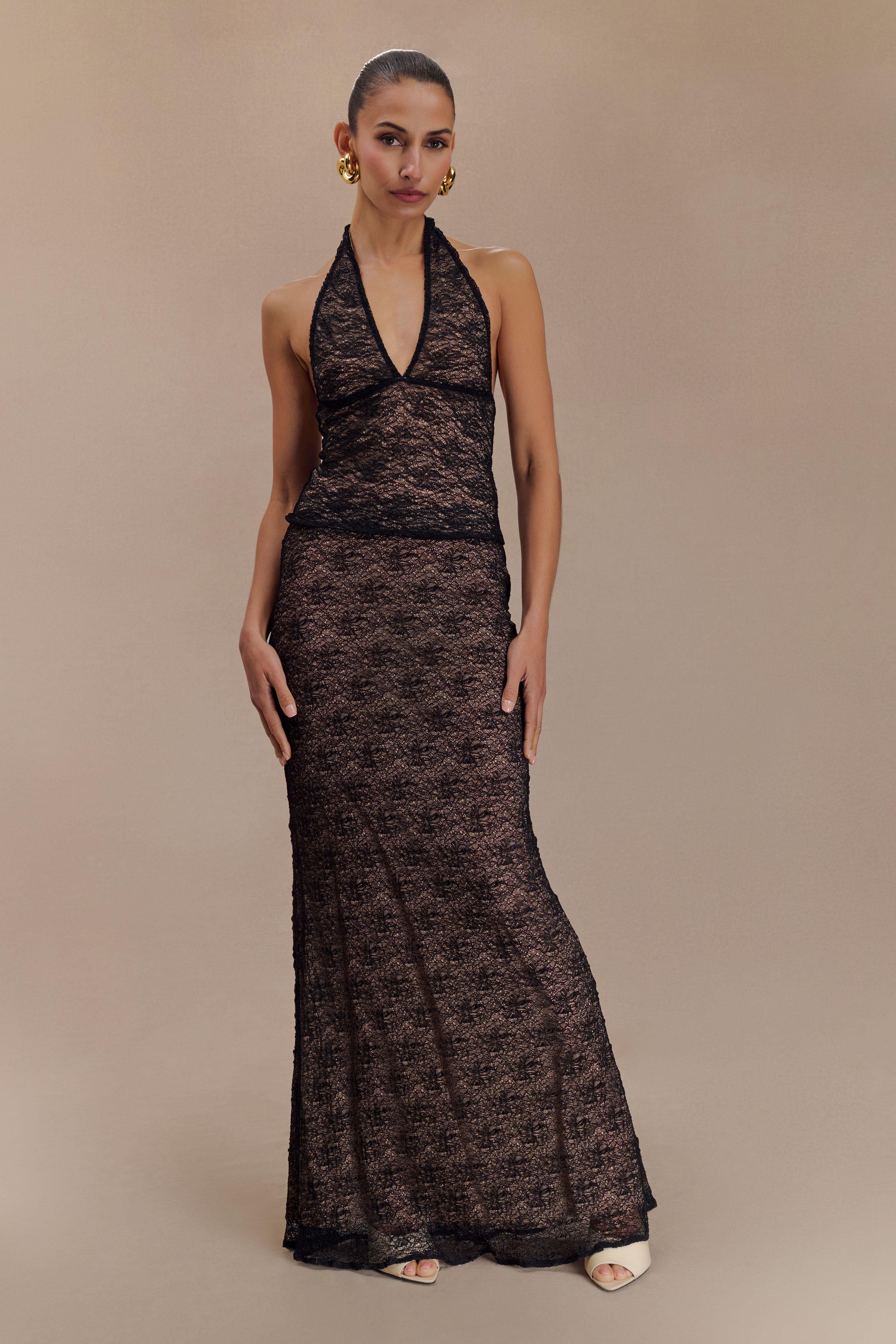 Robyn Sheer Lace Maxi Skirt - Black-My Chic Way.All Rights Reserved