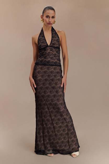 Robyn Sheer Lace Maxi Skirt - Black-My Chic Way.All Rights Reserved