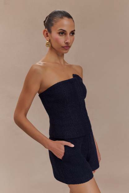 Parker Boucle Shorts - Midnight Blue-My Chic Way.All Rights Reserved