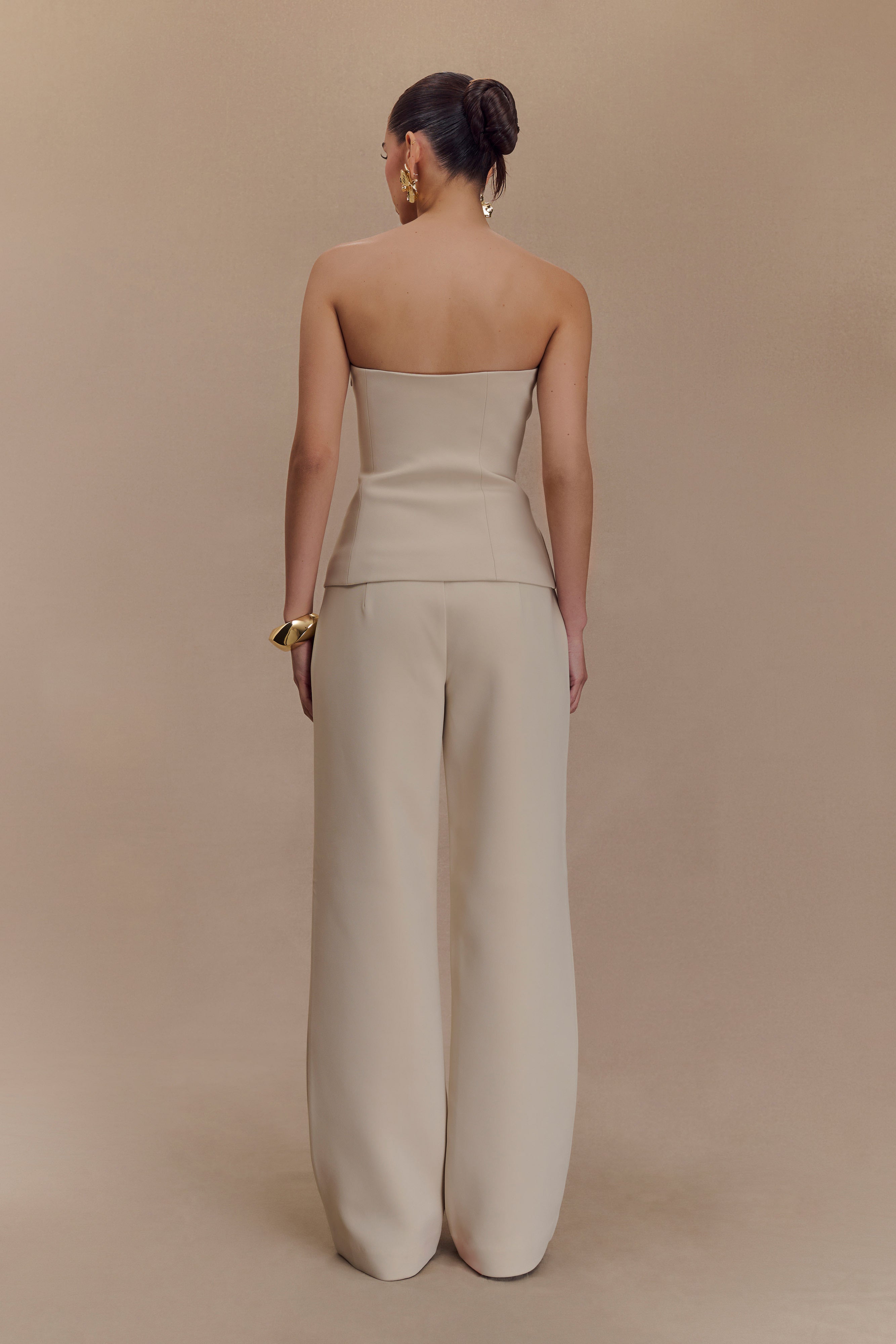 Lindie Straight Leg Suiting Pants - Sand-My Chic Way.All Rights Reserved