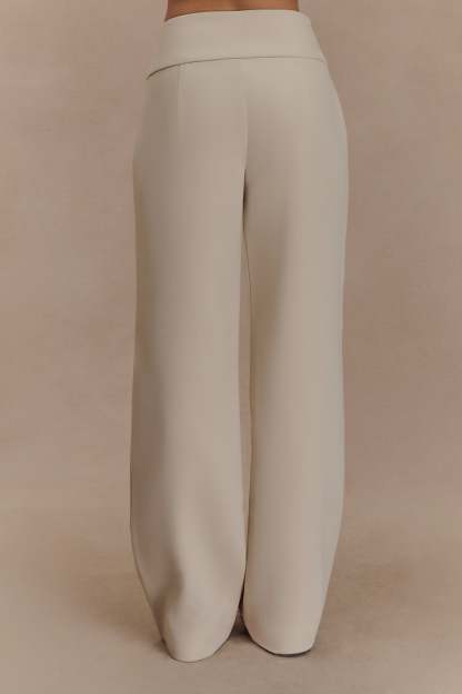 Lindie Straight Leg Suiting Pants - Sand-My Chic Way.All Rights Reserved