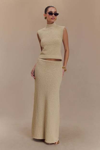 Azalea Sleeveless Knit Top - Wheat-My Chic Way.All Rights Reserved