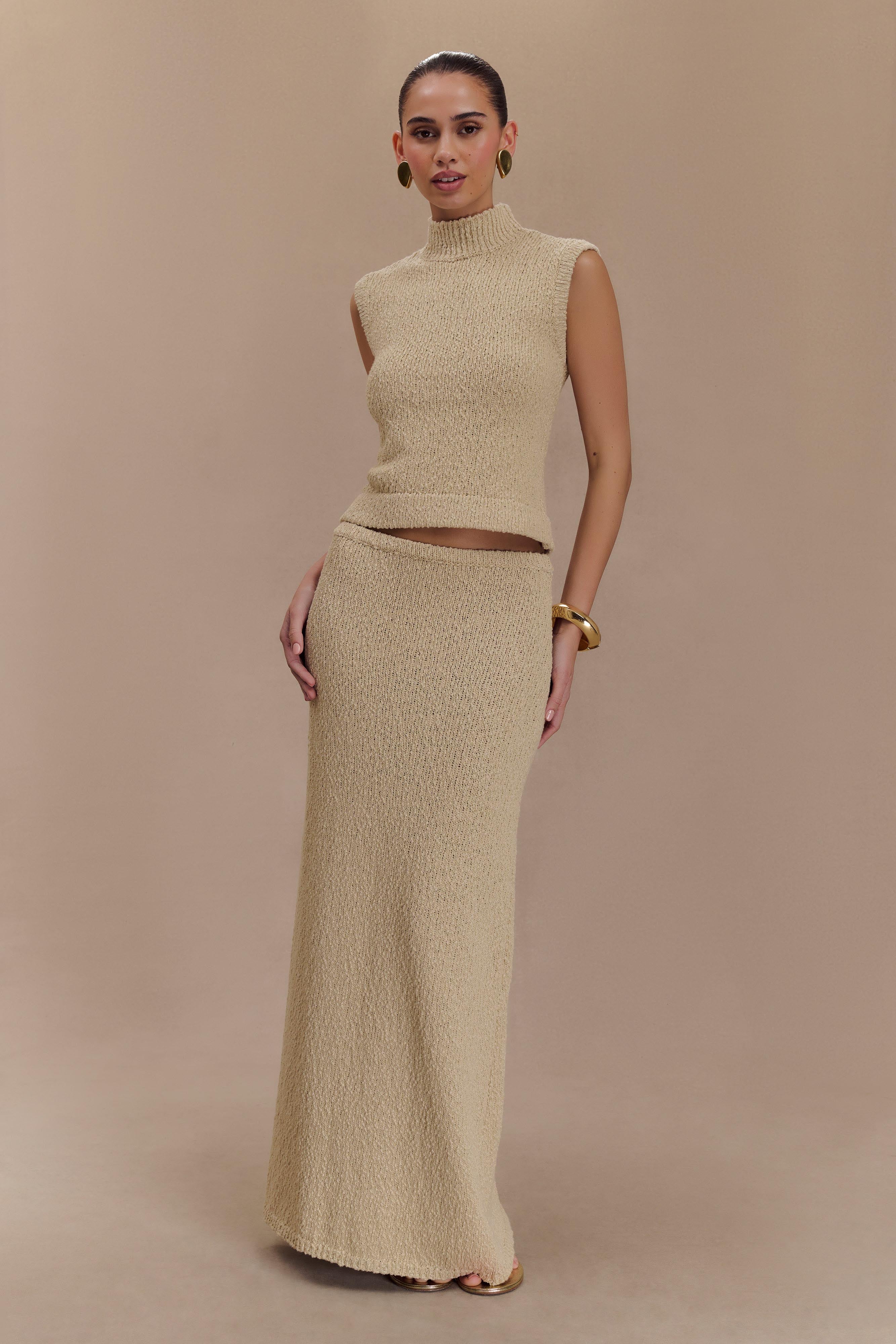 Azalea Sleeveless Knit Top - Wheat-My Chic Way.All Rights Reserved