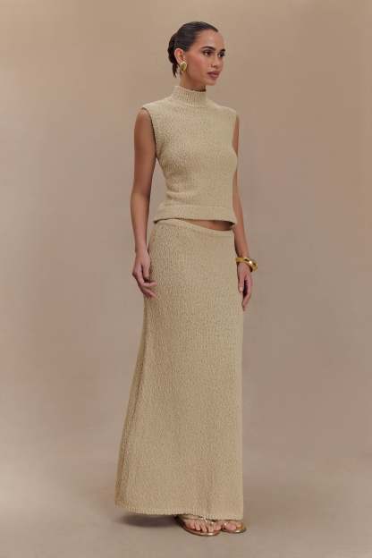 Azalea Sleeveless Knit Top - Wheat-My Chic Way.All Rights Reserved