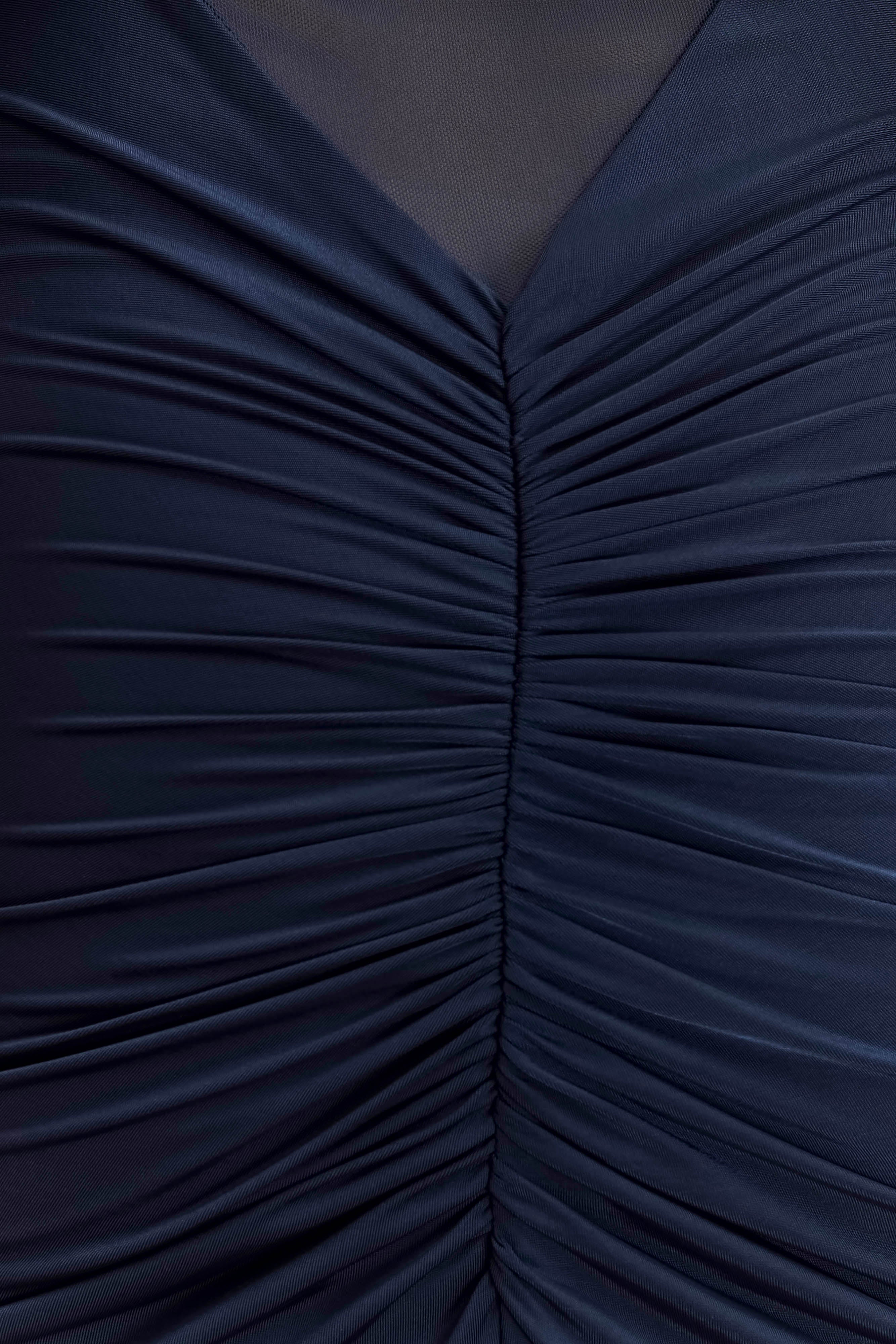 Kaitlin One Shoulder Slinky And Mesh Maxi Dress - Midnight Blue-My Chic Way.All Rights Reserved