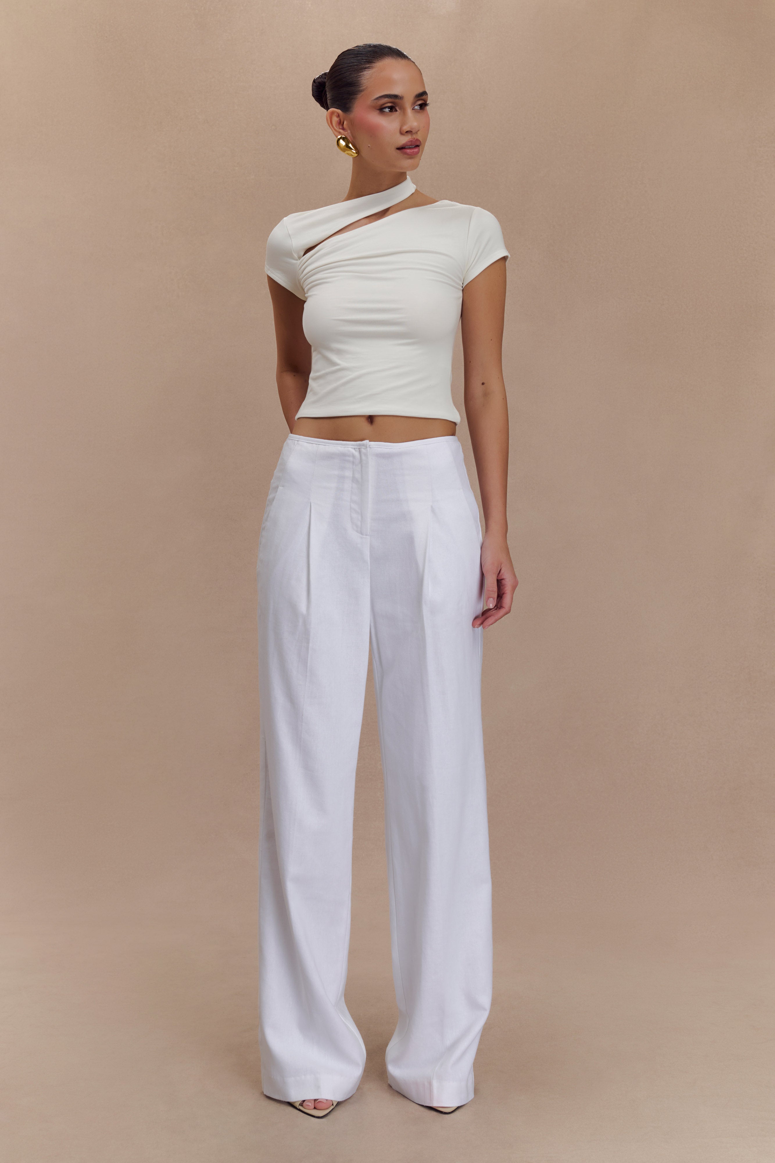 Aurelie Cut Out Short Sleeve Top - Ivory-My Chic Way.All Rights Reserved