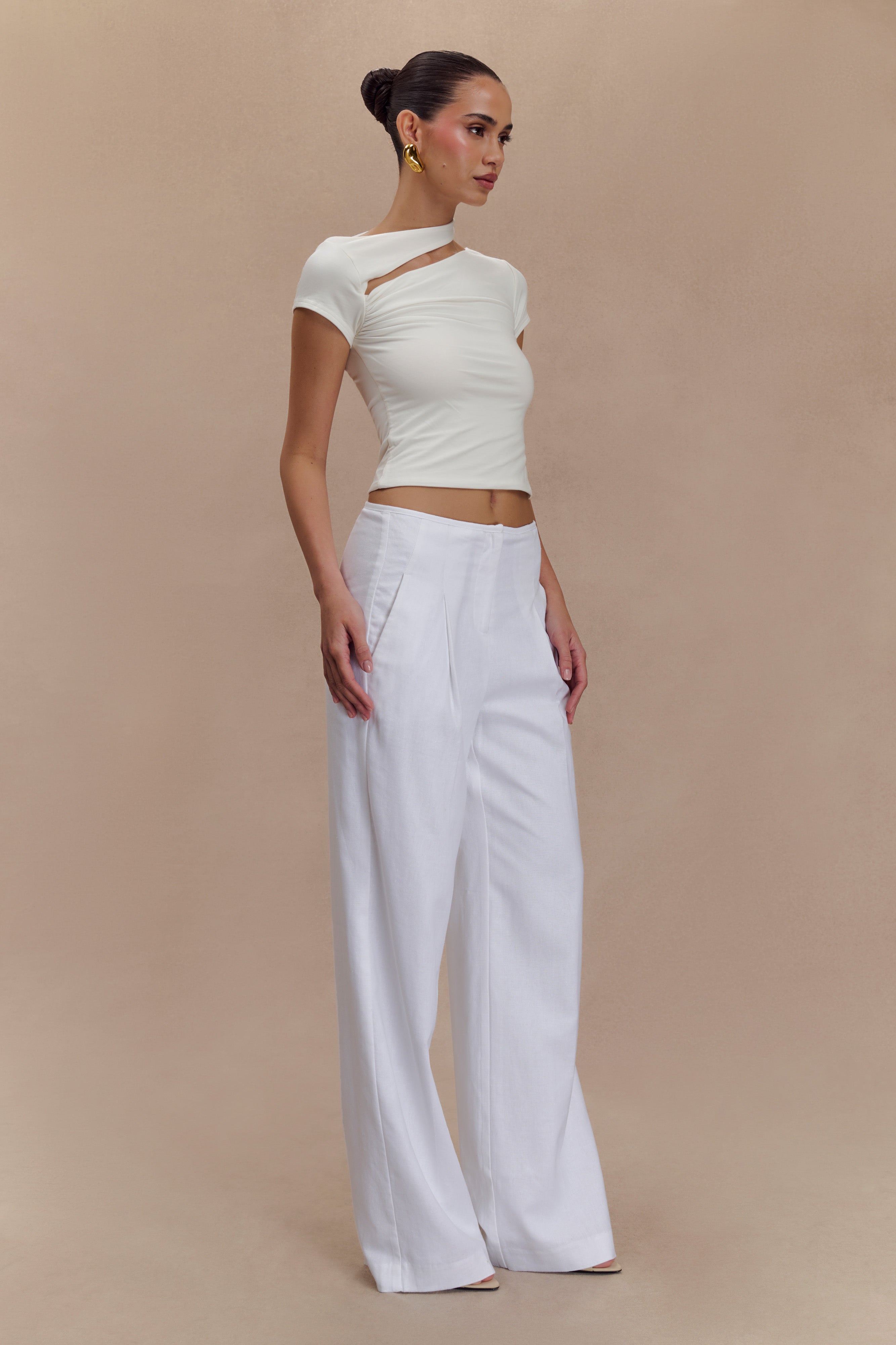 Aurelie Cut Out Short Sleeve Top - Ivory-My Chic Way.All Rights Reserved