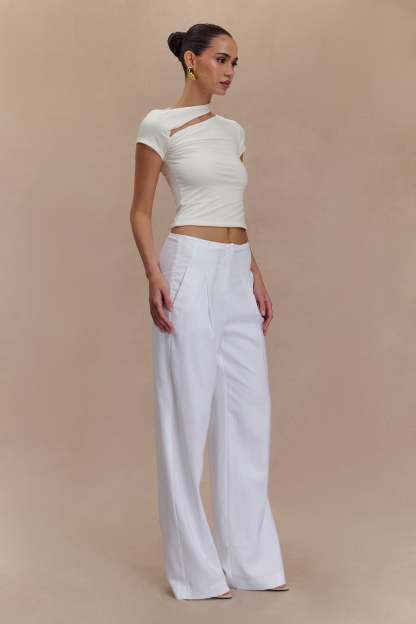 Aurelie Cut Out Short Sleeve Top - Ivory-My Chic Way.All Rights Reserved