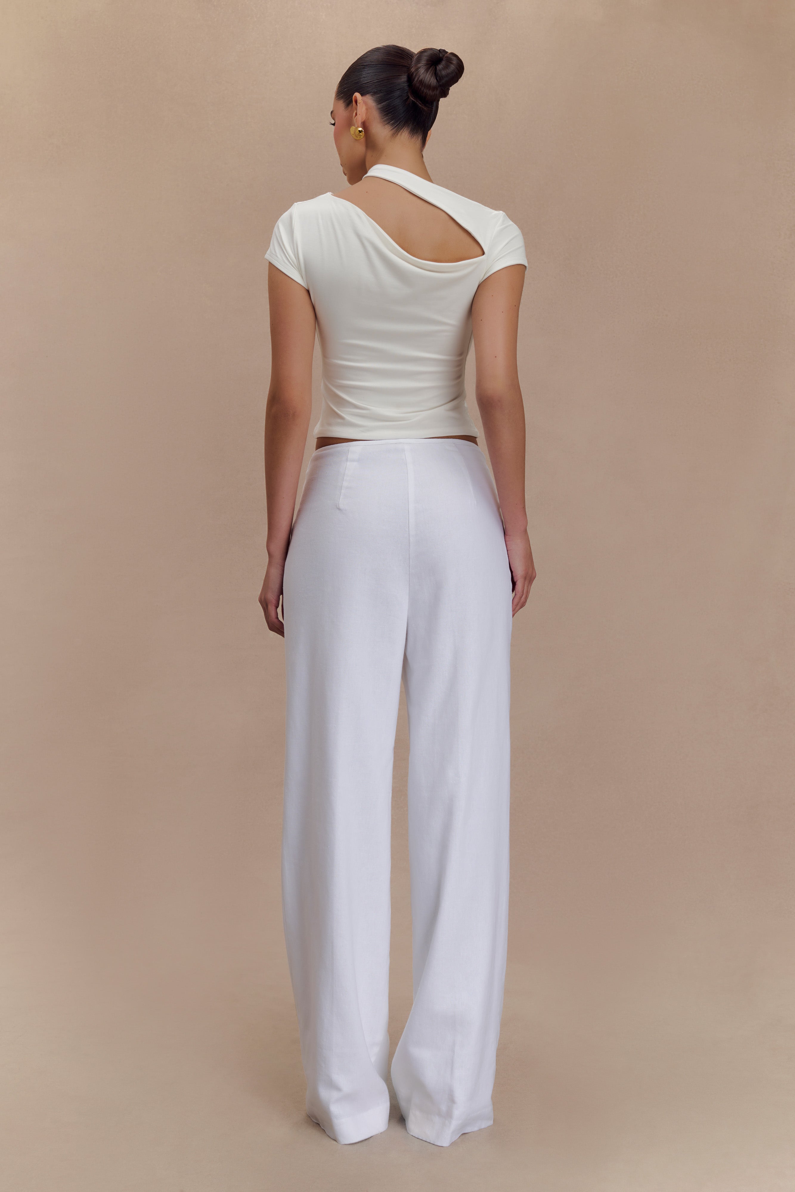 Aurelie Cut Out Short Sleeve Top - Ivory-My Chic Way.All Rights Reserved