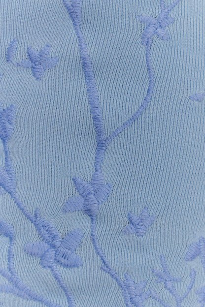 Mallory Off Shoulder Embroidered Knit Mini Dress - Ice Blue-My Chic Way.All Rights Reserved