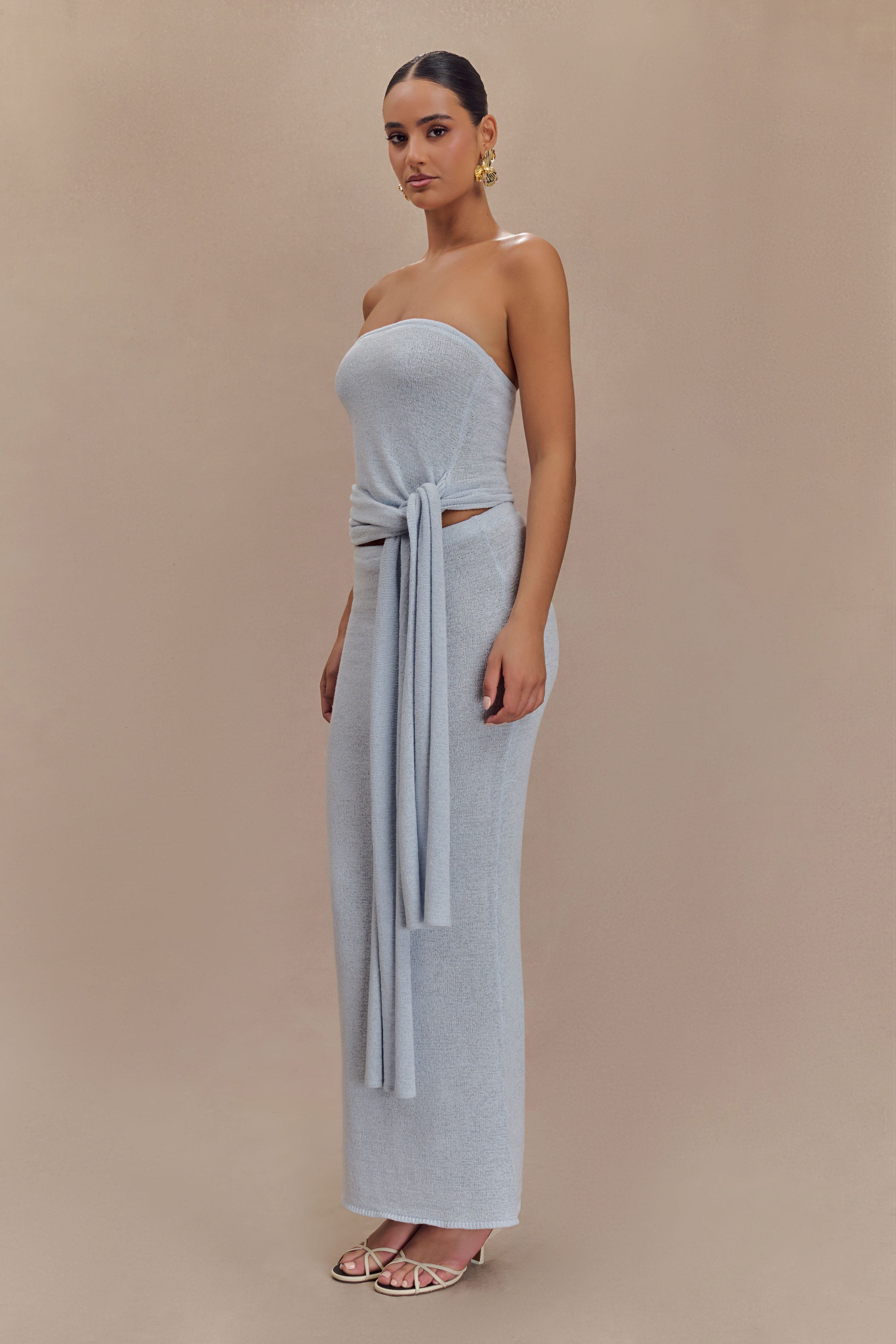 Phoebe Knit Maxi Skirt - Ice Blue-My Chic Way.All Rights Reserved