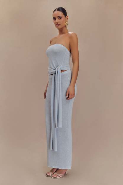 Phoebe Knit Maxi Skirt - Ice Blue-My Chic Way.All Rights Reserved
