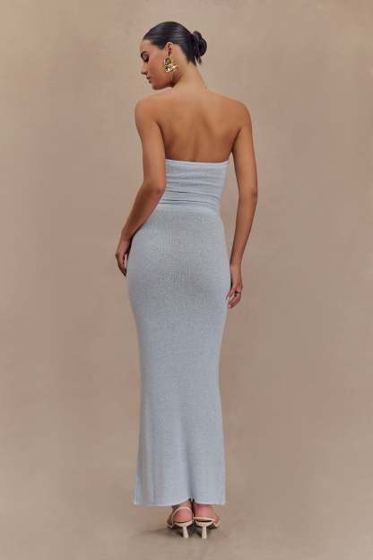 Phoebe Knit Maxi Skirt - Ice Blue-My Chic Way.All Rights Reserved
