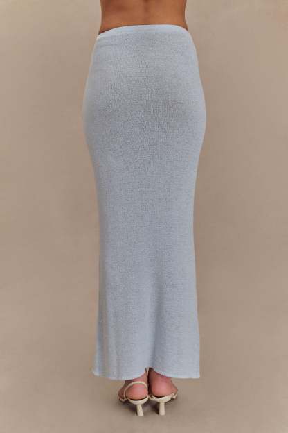 Phoebe Knit Maxi Skirt - Ice Blue-My Chic Way.All Rights Reserved
