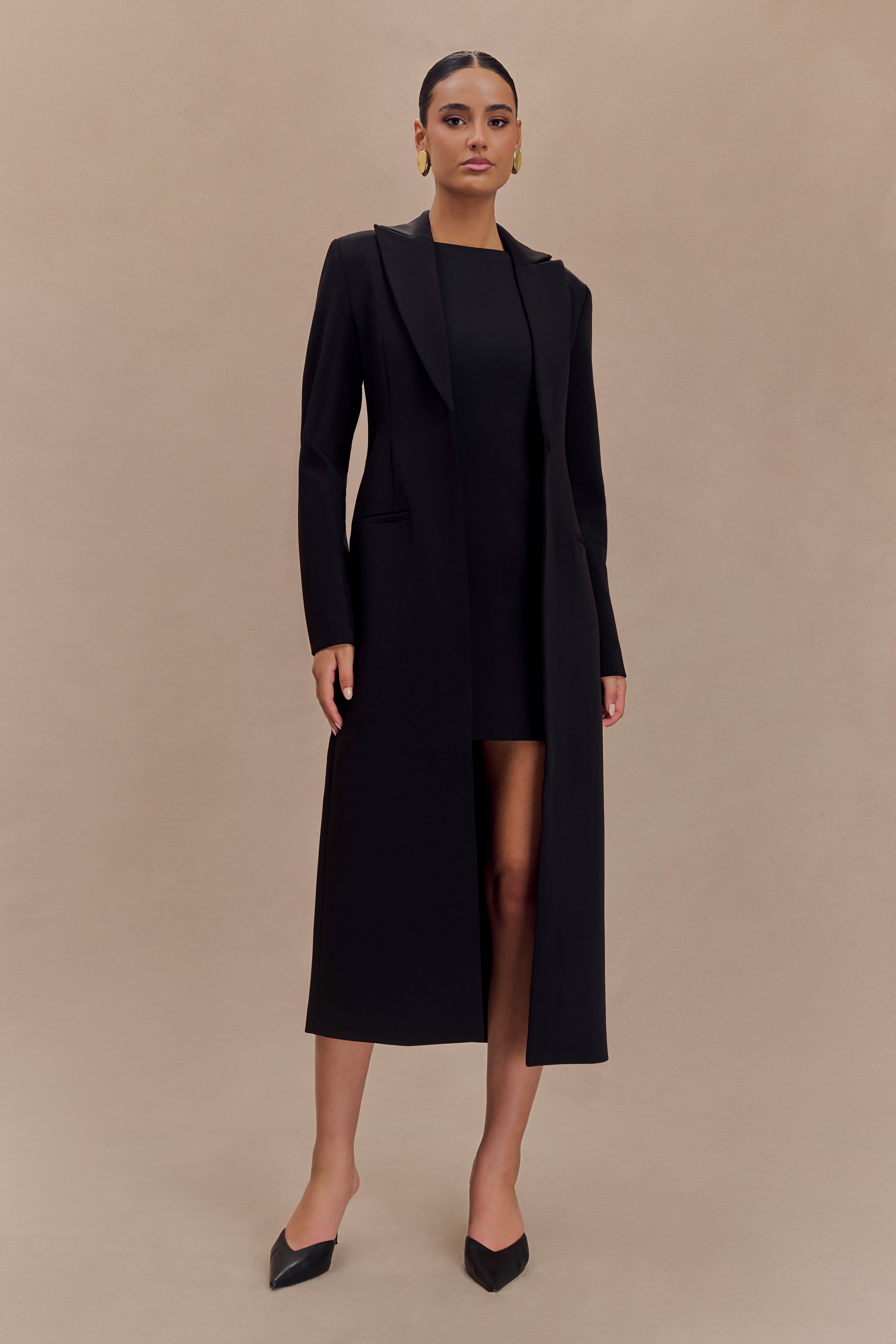 Caviar Suiting Coat - Black-My Chic Way.All Rights Reserved