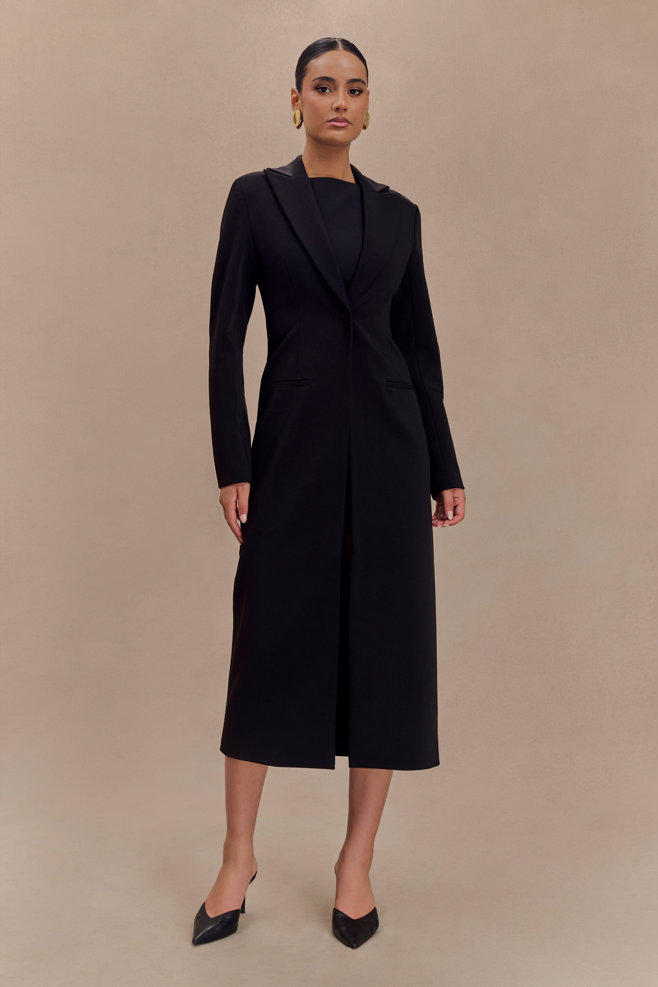 Caviar Suiting Coat - Black-My Chic Way.All Rights Reserved
