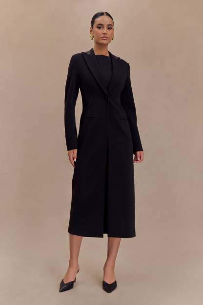 Caviar Suiting Coat - Black-My Chic Way.All Rights Reserved